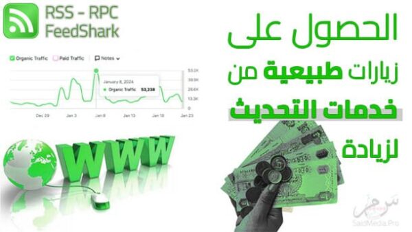 الحصول على زيارات مجانية عبر خدمات التحديث RSS و RPC إرسال إشعارات عن المقالات لووردبريس و بلوجر Feed Shark