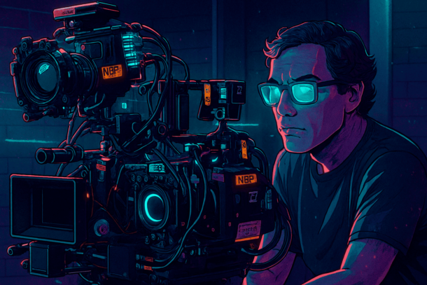 كاميرا RED Helium محاطة باثنتين من كاميرات ARRI Mini